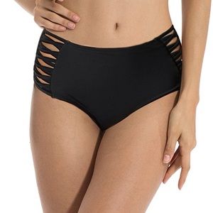 RELLECIGA Women's Strappy High Waisted Bikini Bottom Full Coverage Swim Briefs